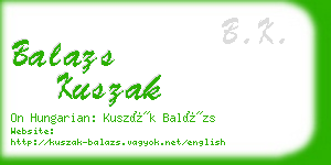 balazs kuszak business card